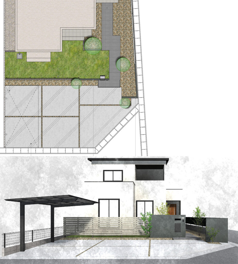 姫路市の外構・エクステリア・造園工事施工例　設計図面　にわいろSTYLE　株式会社庭彩