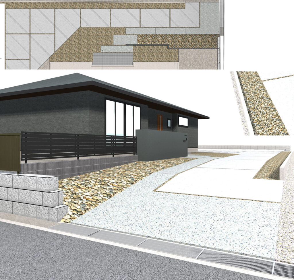 姫路市の外構・エクステリア・造園工事施工例 設計図面 にわいろSTYLE 株式会社庭彩