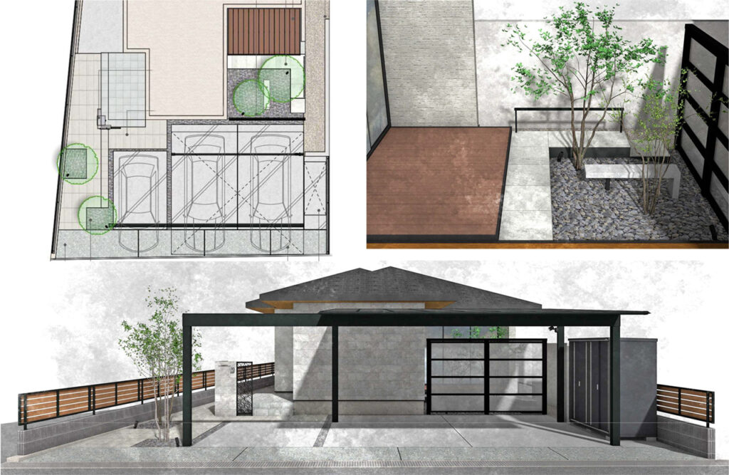 姫路市の外構・エクステリア・造園工事施工例 ご提案図面 にわいろSTYLE 株式会社庭彩