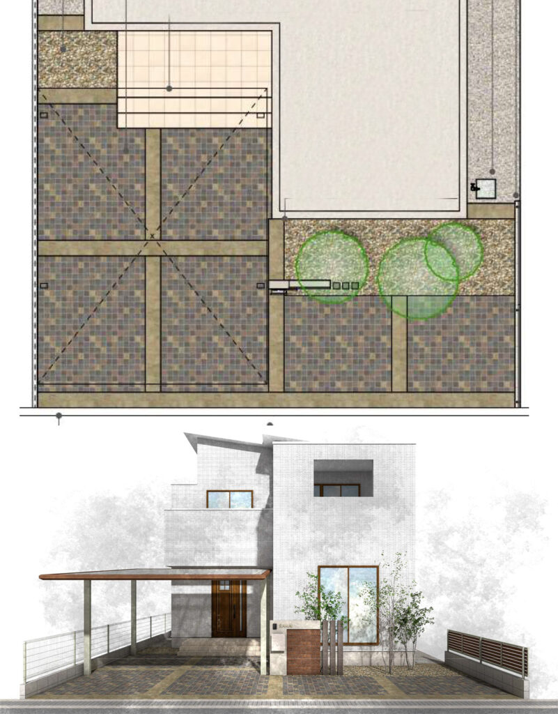 姫路市の外構・エクステリア・造園工事施工例 ご提案図面 にわいろSTYLE 株式会社庭彩