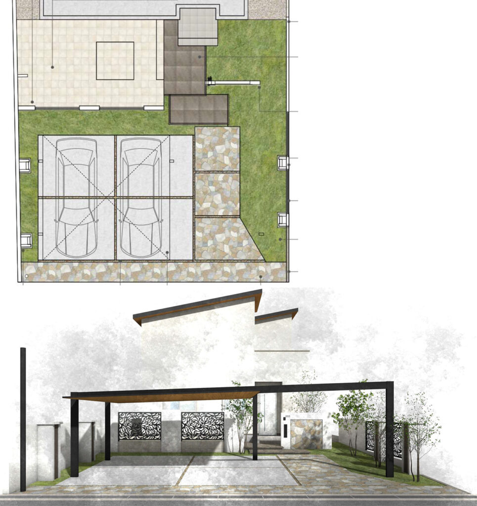 姫路市の外構・エクステリア・造園工事施工例 設計図面 にわいろSTYLE 株式会社庭彩