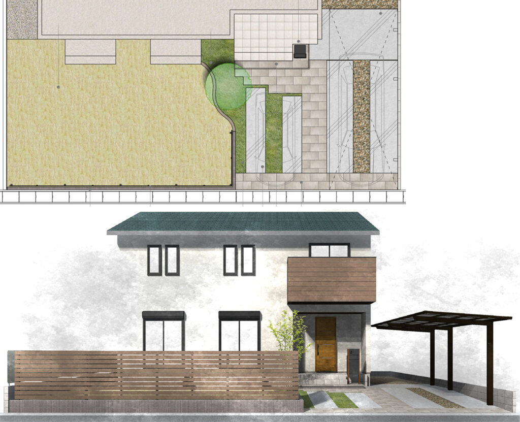 姫路市の外構・エクステリア・造園工事施工例　設計図面　にわいろSTYLE　株式会社庭彩