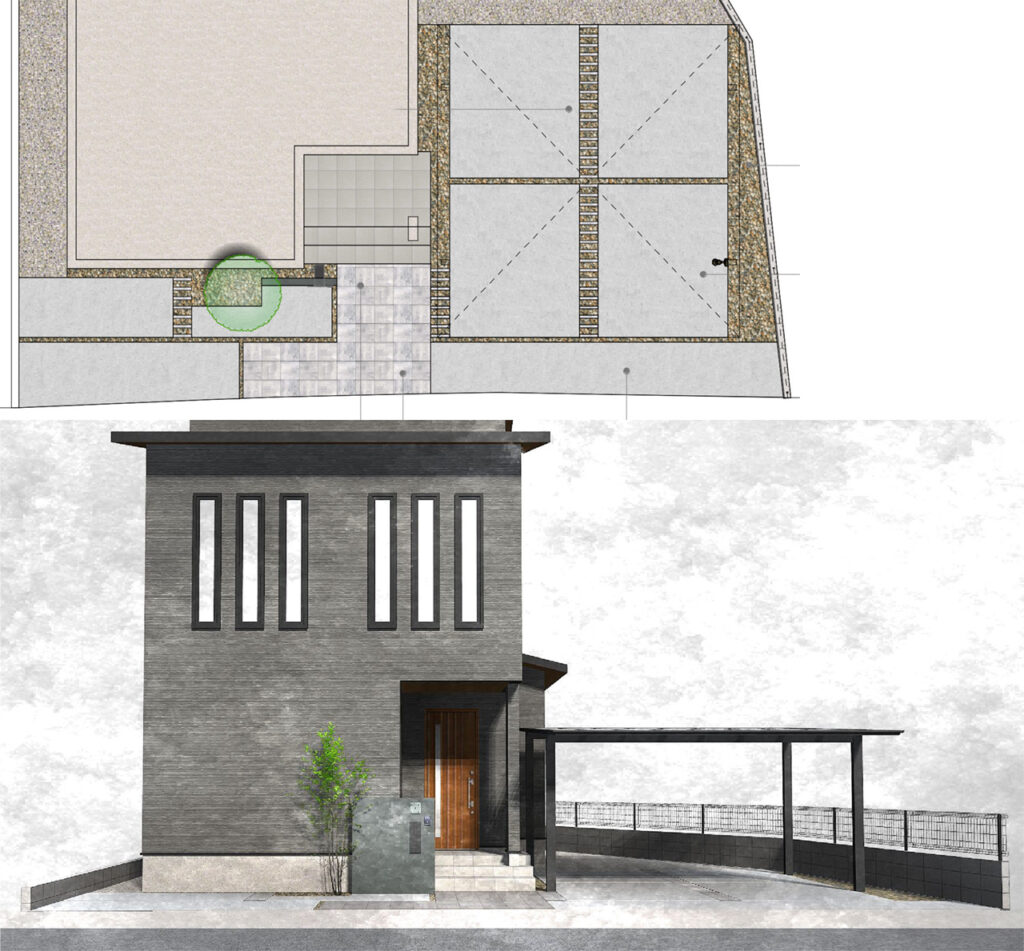 姫路市の外構・エクステリア・造園工事施工例 設計図面 にわいろSTYLE 株式会社庭彩