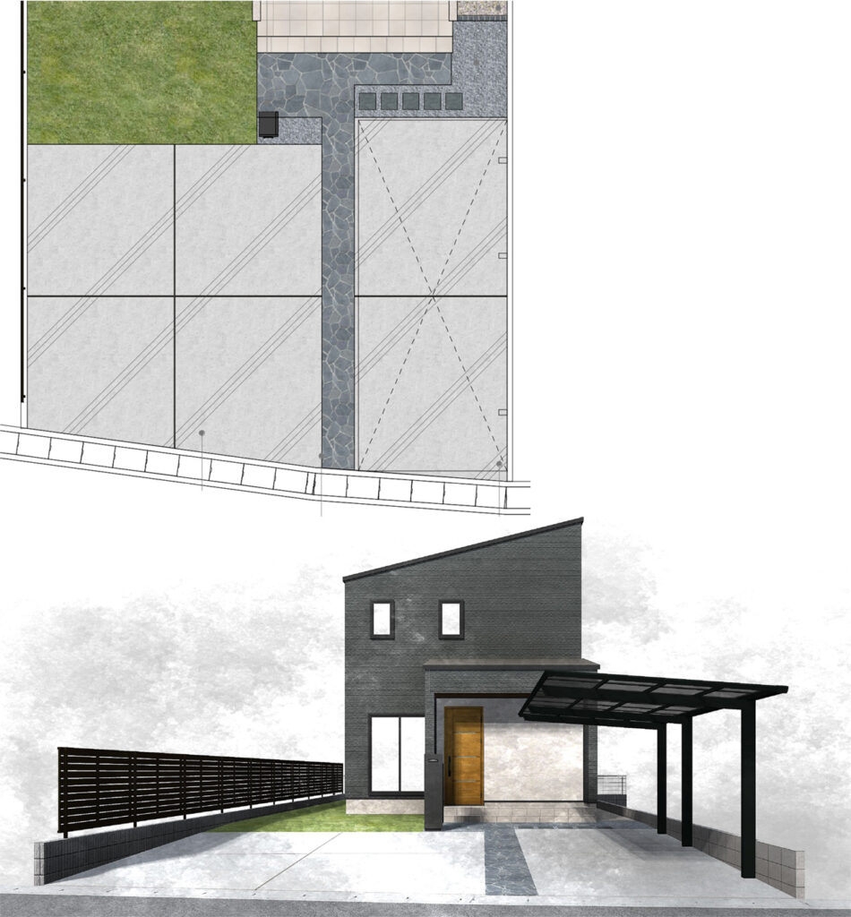 姫路市の外構・エクステリア・造園工事施工例 設計図面 にわいろSTYLE 株式会社庭彩
