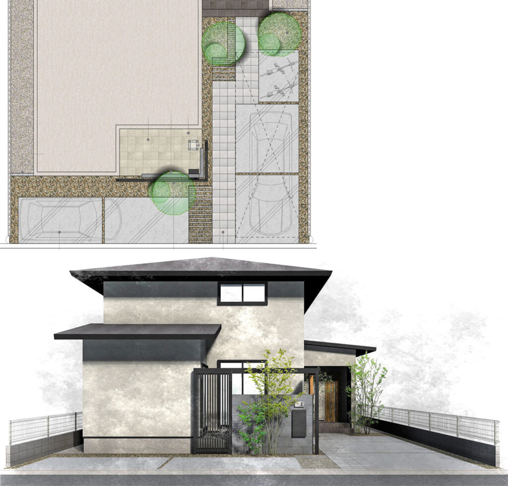 姫路市の外構・エクステリア・造園工事施工例　設計図面　にわいろSTYLE　株式会社庭彩